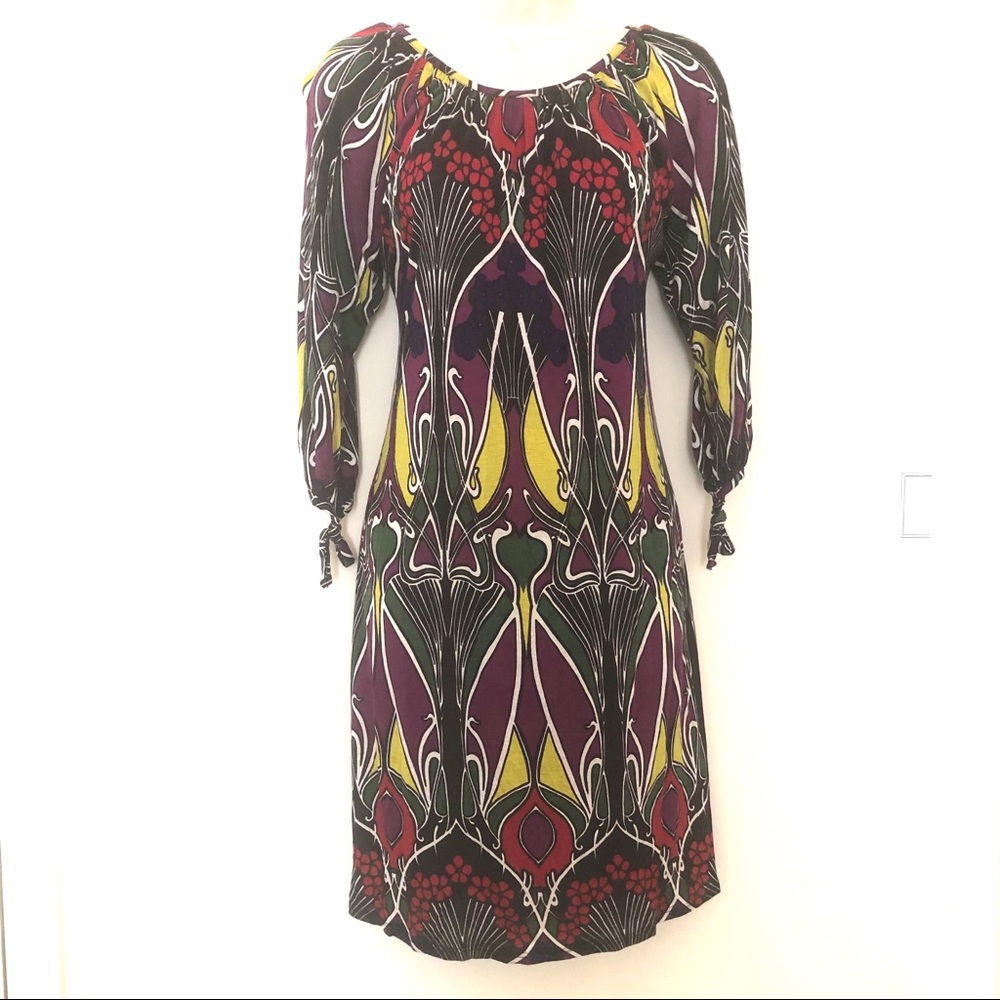 Vintage Art Deco pattern T-Bags open back dress DS
